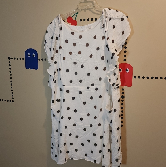 A New Day White and Black Polka Dot Dress 3X - Picture 1 of 5